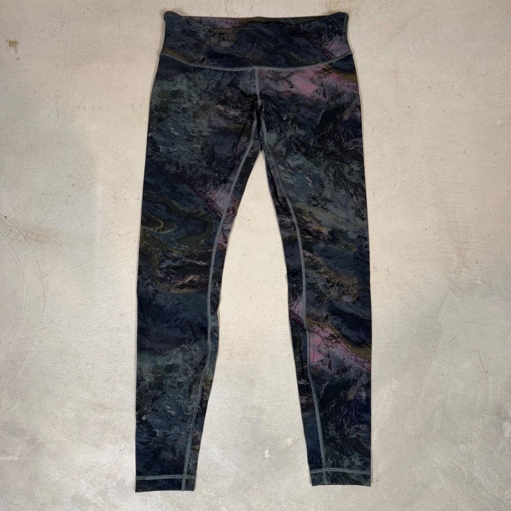 Lululemon Wunder Under Leggings Size 8 Marble Print Dark Multi calf